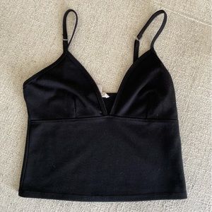 Urban Outfitters Black V-neck Crop Top